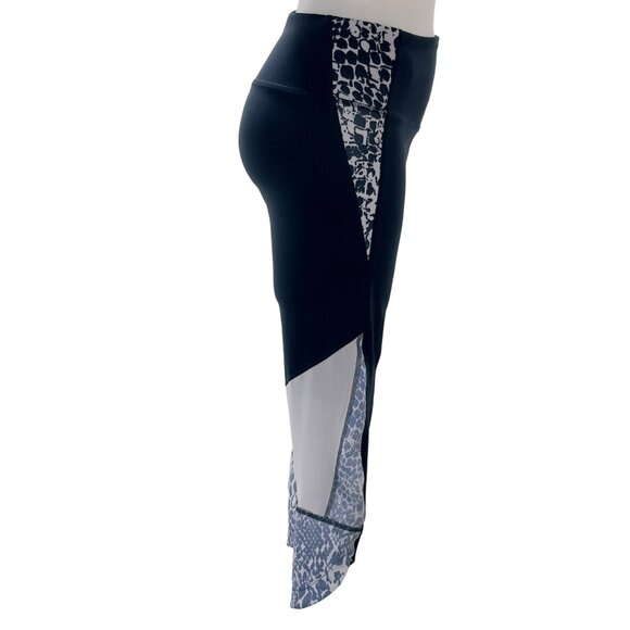 CHAMPION Womens Activewear Pants Blue Print Leggings Stretch Mesh Inserts Size M - Picture 4 of 7